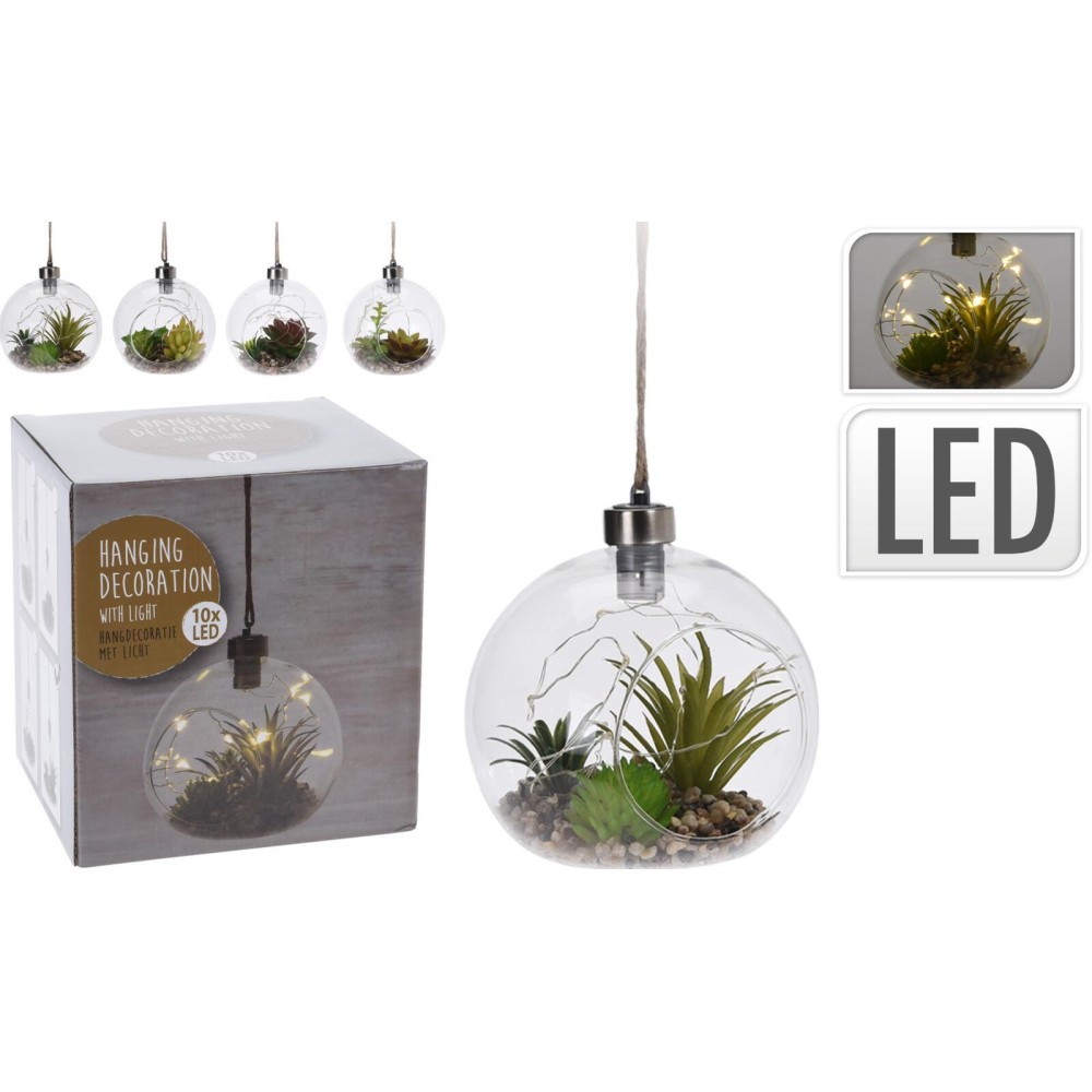 SFERA PENSILE LED CON PIANTA 4